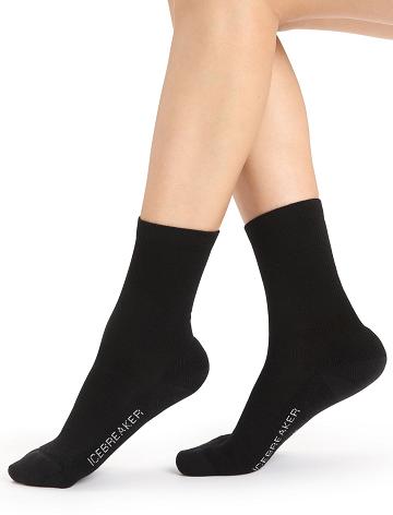 Chaussettes Icebreaker Merino Lifestyle Light Crew Femme Noir | FR 1418WNBY